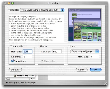 Template Settings Panel